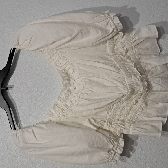 A Loves A Victorian Corset Square Neck Short Puff Sleeve Tie Front Ruffl… - Picture 3 of 7